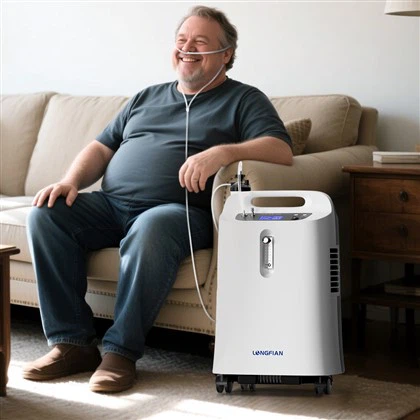 Konsentrator oksigen medis portabel 5L dengan nebulizer untuk perawatan rumah sakit & di rumah
