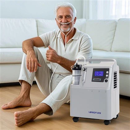 Konsentrator oksigen medis rumah diam efisiensi tinggi laju aliran 5L tenang